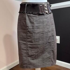 y2k brown pencil skirt with belt size 24